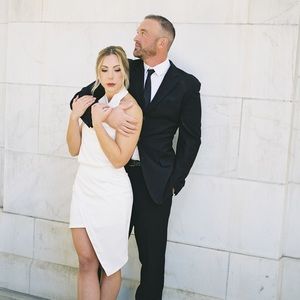 Asymmetrical Bridal Halter Dress